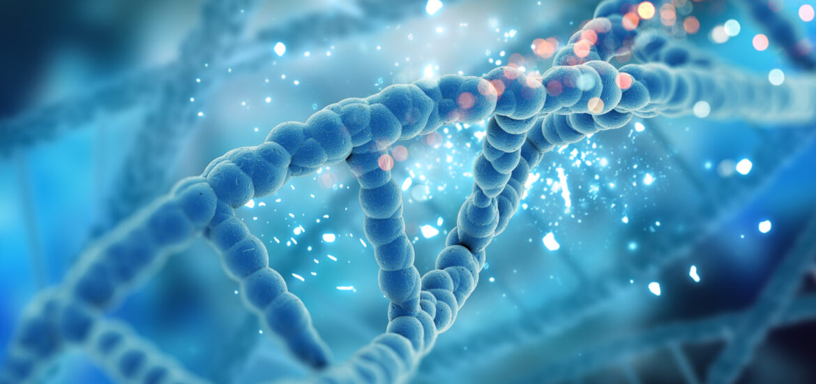3D render of a medical background with DNA strands